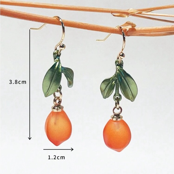 🍊Orange Fruit Drop Dangle Earrings - Picture 6 of 9
